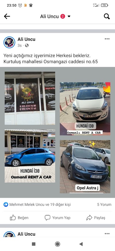 OSMANLI RENT A CAR oto araç kiralama